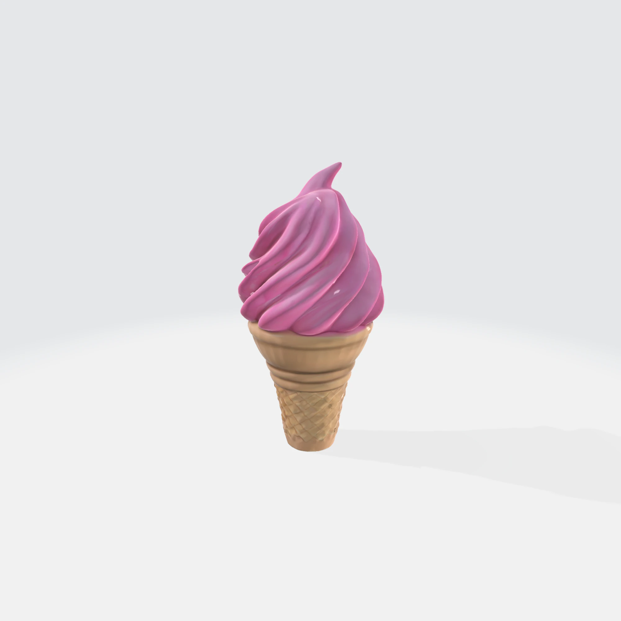 3D Ice Cream Soft Serve Model - Food Asset 3D Model .c4d .max .obj .3ds .fbx .stl .blend 