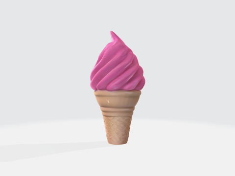 3D Ice Cream Soft Serve Model - Food Asset 3D Model