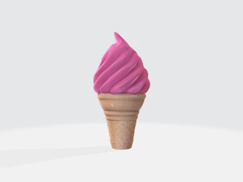 3D Ice Cream Soft Serve Model - Food Asset 3D Model