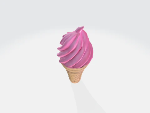 3D Ice Cream Soft Serve Model - Food Asset 3D Model