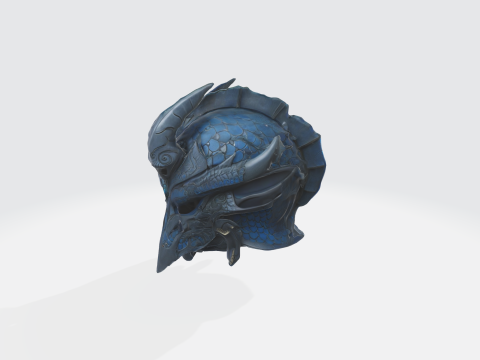 Dragon Helmet - Fantasy Medieval Armor Modelo 3D