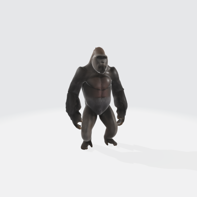 Realistic Gorilla - Primate Character Asset 3D Model .c4d .max .obj .3ds .fbx .stl .blend