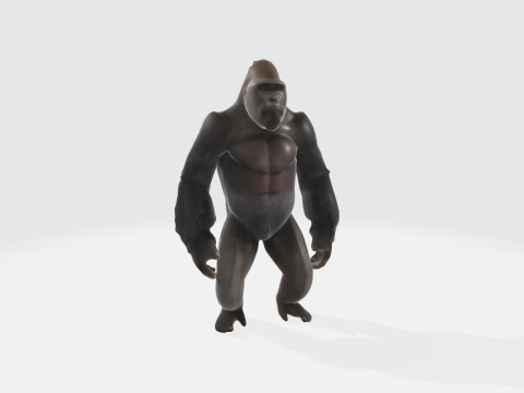 Realistic Gorilla - Primate Character Asset 3D Model