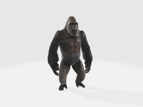逼真的大猩猩 - 灵长类动物角色资产 3D 模型