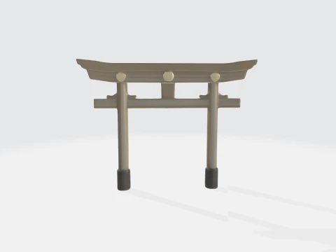 Porte Torii japonaise - Architecture de sanctuaire shinto traditionnel Modèle 3D