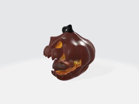 Lanterna di zucca di Halloween - Faccia spaventosa Modello 3D