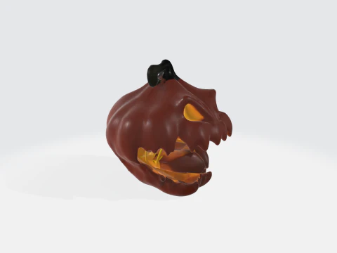 Lanterna di zucca di Halloween - Faccia spaventosa Modello 3D