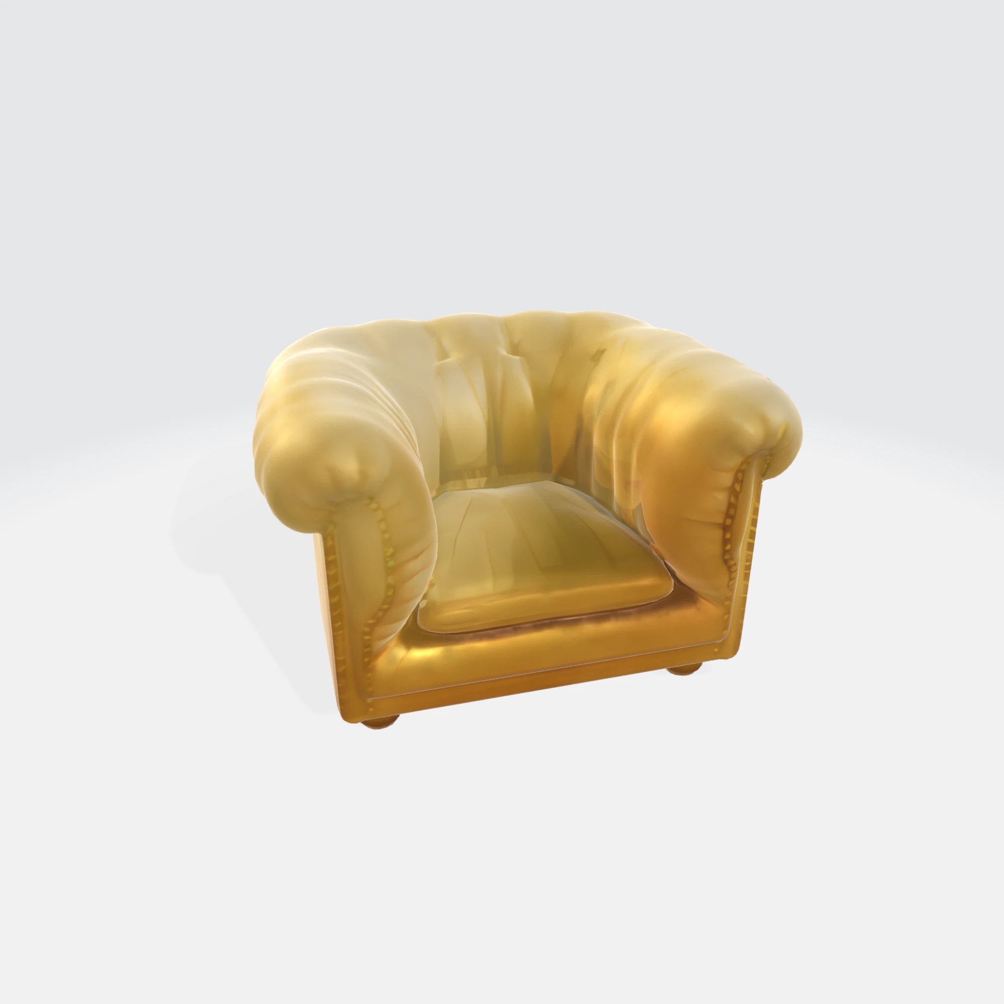 Luxury Golden Leather Armchair - Chesterfield Style Chair 3D Model .c4d .max .obj .3ds .fbx .stl .blend 