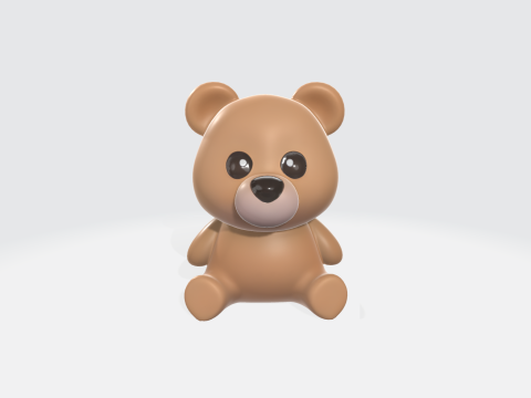 Cute Teddy Bear - Cartoon Bear Character 3D Model