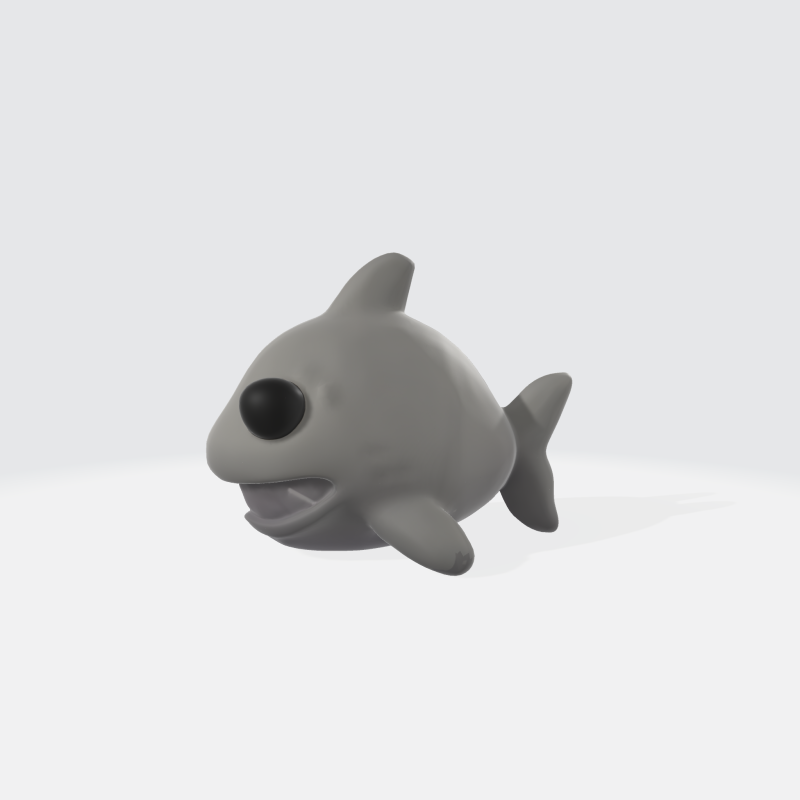Cute Cartoon Shark - Baby Shark Character 3D Модель .c4d .max .obj .3ds .fbx .stl .blend