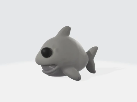 Cute Cartoon Shark - Baby Shark Character 3D Model