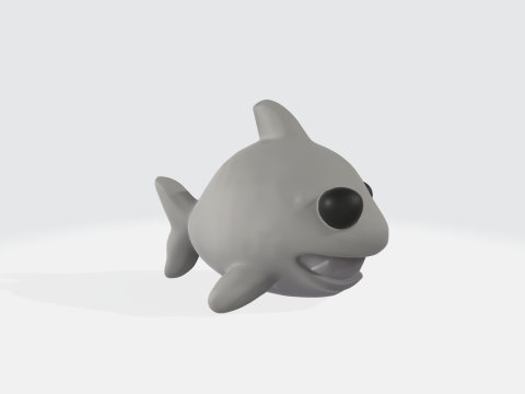 Cute Cartoon Shark - Baby Shark Character 3D Модель