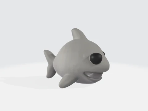 Cute Cartoon Shark - Baby Shark Character 3D Model