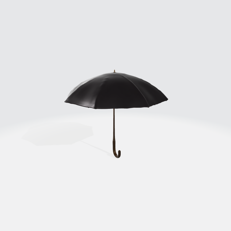 Realistic Black Umbrella 3D 模型 .c4d .max .obj .3ds .fbx .stl .blend