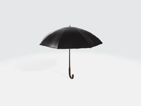 Parapluie noir réaliste Modèle 3D