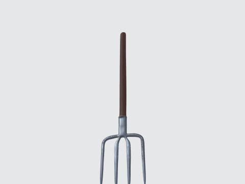Professional Garden Fork - Realistic Gardening Tool Asset 3D Model