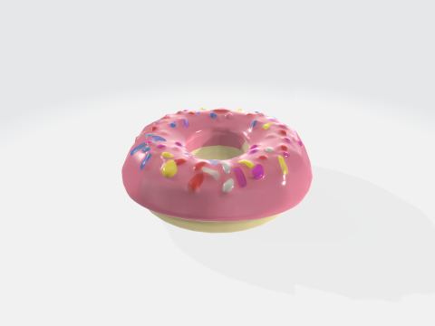 3D Donut Model - Realistic Glazed Donuts with Sprinkles 3D Model