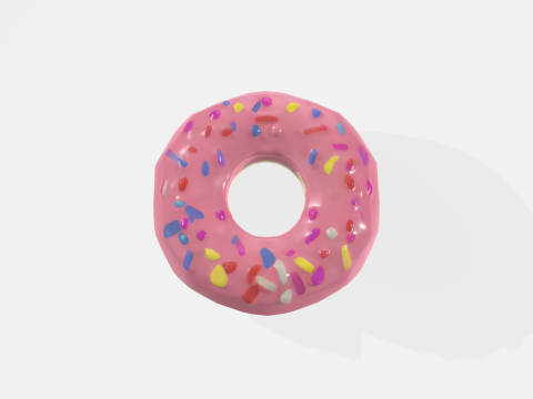 3D Donut Model - Realistic Glazed Donuts with Sprinkles 3D मॉडल