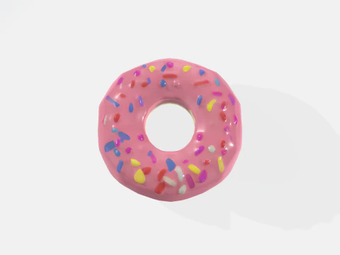 3D Donut Model - Realistic Glazed Donuts with Sprinkles 3D Model