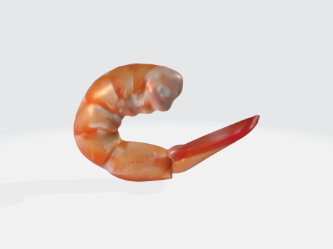 Realistic 3D Shrimp Model - Seafood Assets Modelo 3D