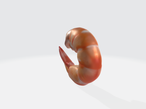Realistic 3D Shrimp Model - Seafood Assets Modelo 3D