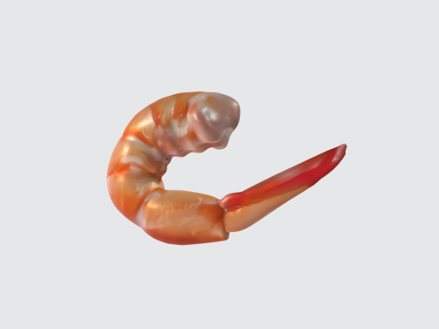 Realistic 3D Shrimp Model - Seafood Assets Modelo 3D