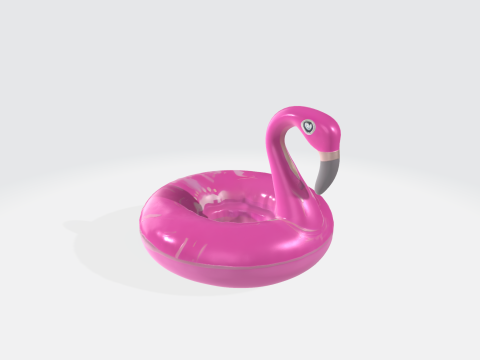 Pink Flamingo Pool Float - Summer Swimming Inflatable Ring 3D मॉडल