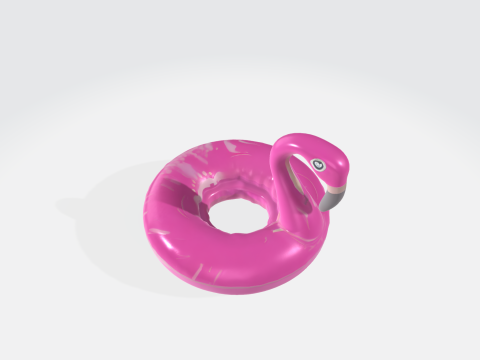 Pink Flamingo Pool Float - Summer Swimming Inflatable Ring 3Dモデル