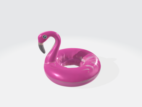 Pink Flamingo Pool Float - Summer Swimming Inflatable Ring 3Dモデル