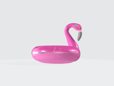 Pink Flamingo Pool Float - Summer Swimming Inflatable Ring 3Dモデル