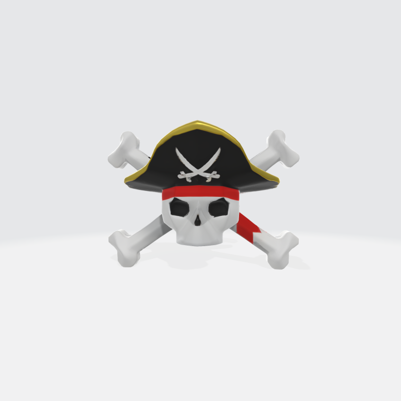 Pirate Skull Crossbones Modelo 3D .c4d .max .obj .3ds .fbx .stl .blend