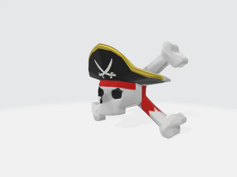 Pirate Skull Crossbones 3D Model