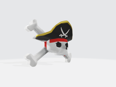 Pirate Skull Crossbones Modelo 3D