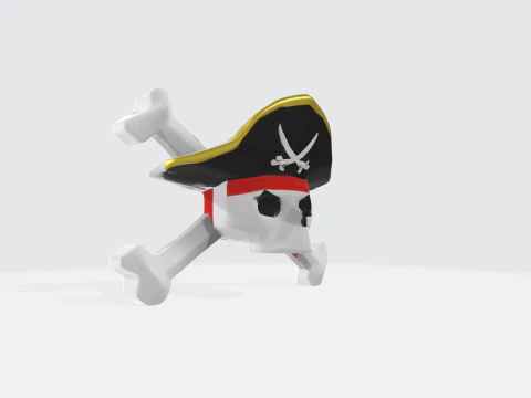 Pirate Skull Crossbones 3D Model