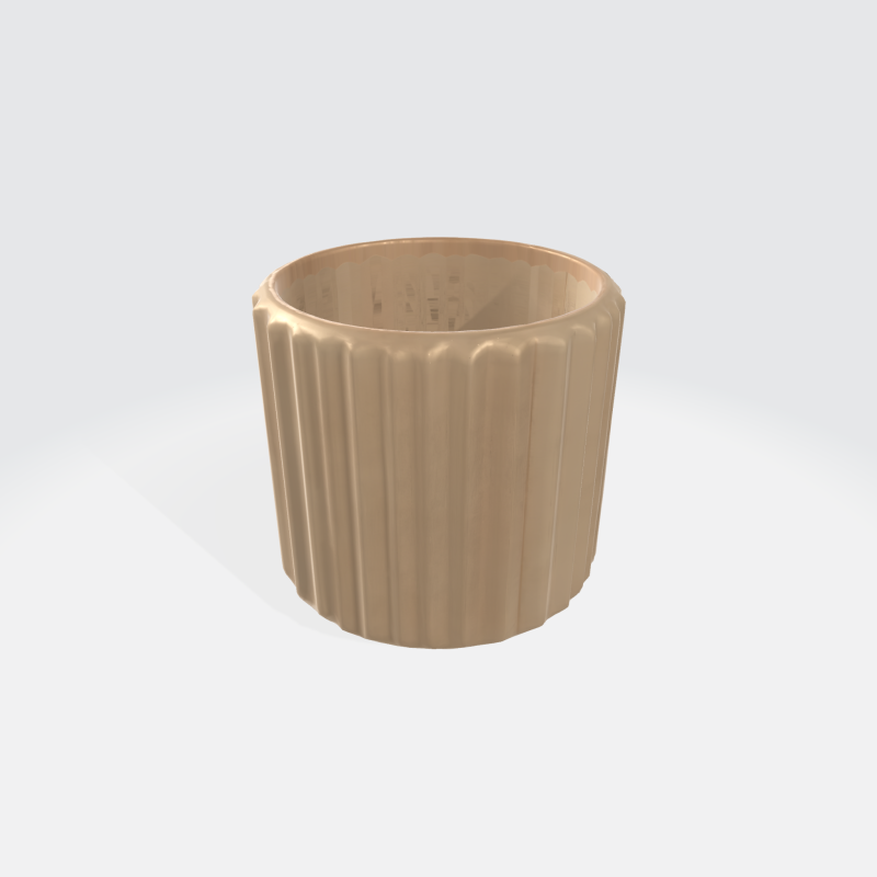Modern Ceramic Planter Pot - Ribbed Decorative Plant Modelo 3D .c4d .max .obj .3ds .fbx .stl .blend