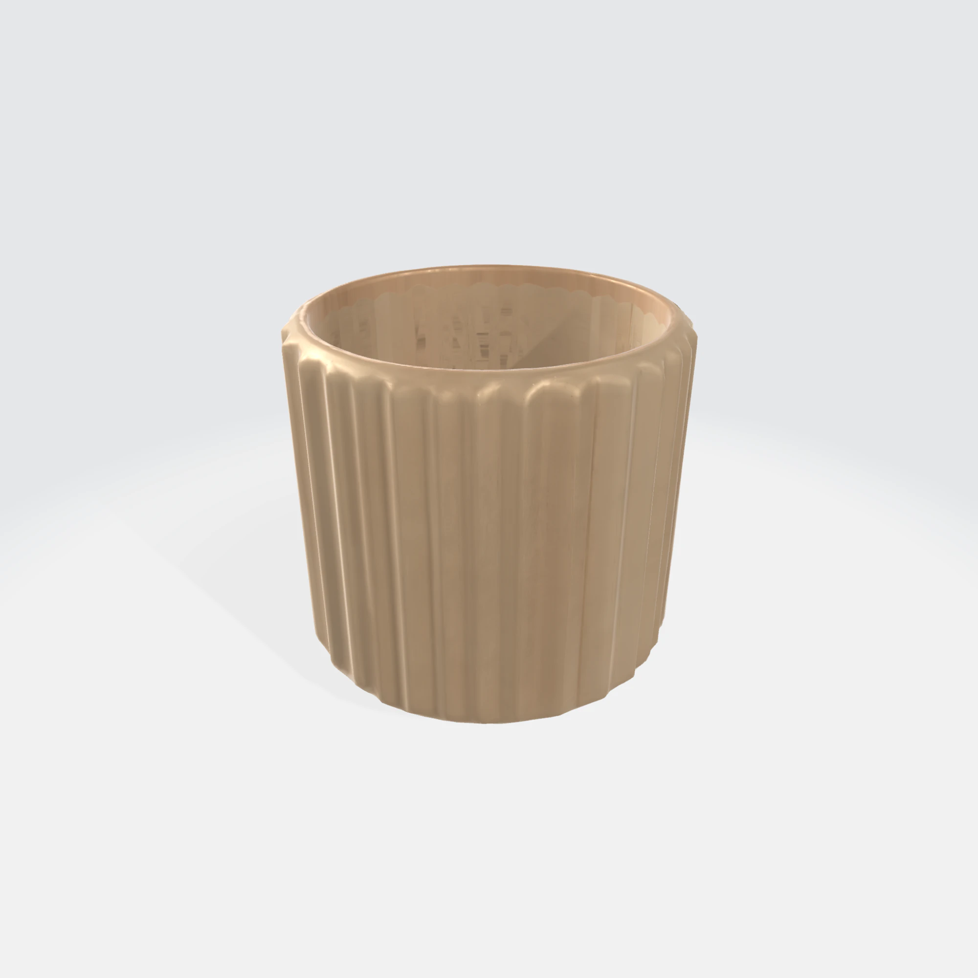 Modern Ceramic Planter Pot - Ribbed Decorative Plant 3D Model .c4d .max .obj .3ds .fbx .stl .blend 
