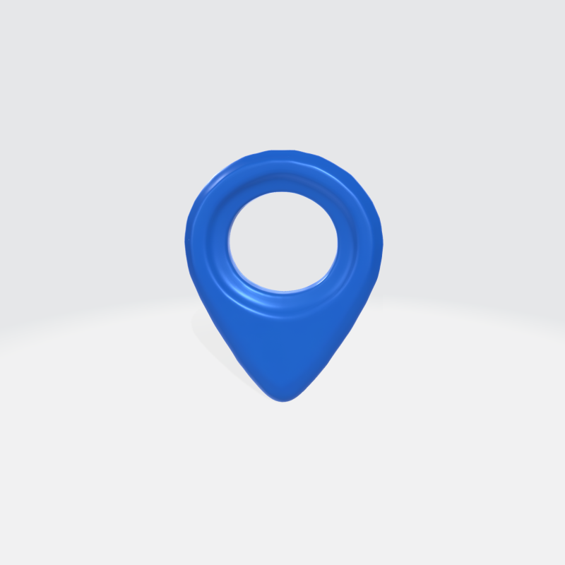 Blue Location Pin - GPS Map Marker Icon Modelo 3D .c4d .max .obj .3ds .fbx .stl .blend