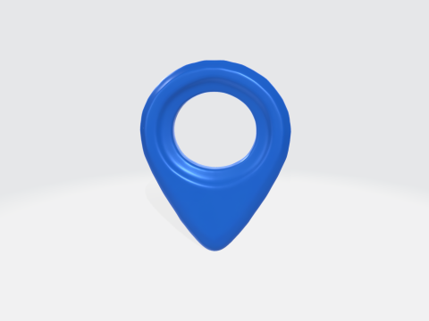 Blue Location Pin - GPS Map Marker Icon Modelo 3D
