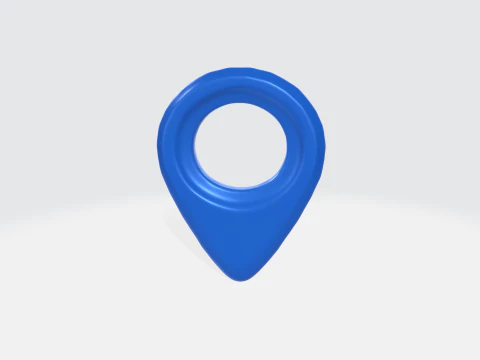 Blauer Standort-Pin &ndash; GPS-Kartenmarkierungssymbol 3D Modell