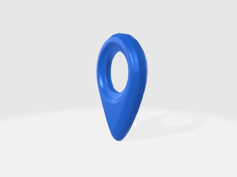 Blue Location Pin - GPS Map Marker Icon Modelo 3D