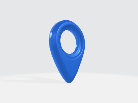 Blue Location Pin - GPS Map Marker Icon Modelo 3D