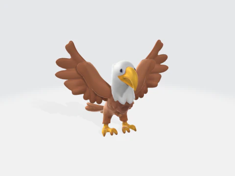 Cartoon-Adler - Vogelfigur 3D Modell