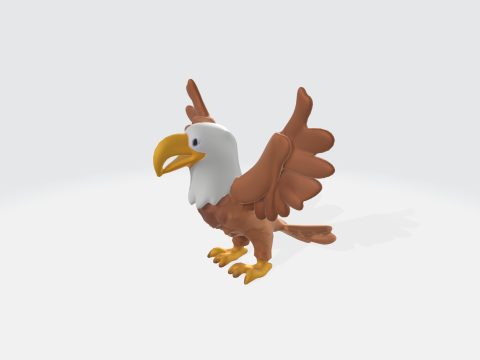 Cartoon Eagle - Bird Character 3Dモデル