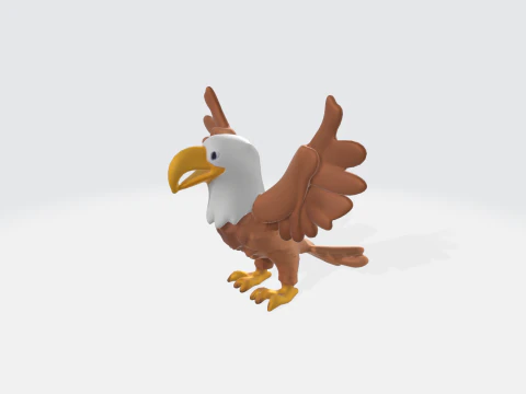 Cartoon Eagle - Bird Character 3D Model