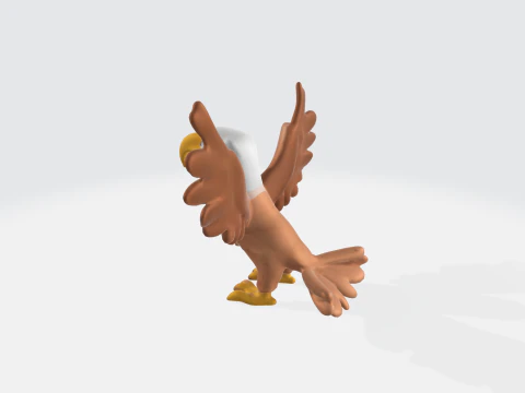 Cartoon Eagle - Bird Character 3D Model