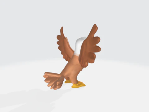 Cartoon Eagle - Bird Character 3D Model