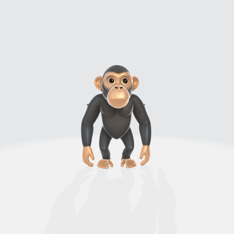 Cartoon Chimpanzee - Monkey Character Modello 3D .c4d .max .obj .3ds .fbx .stl .blend