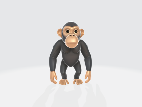 Cartoon Chimpanzee - Monkey Character Model 3D