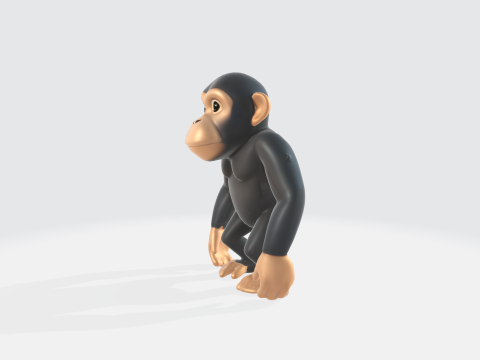 Cartoon Chimpanzee - Monkey Character Modello 3D