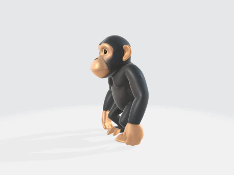 Cartoon Chimpanzee - Monkey Character 3D Model
